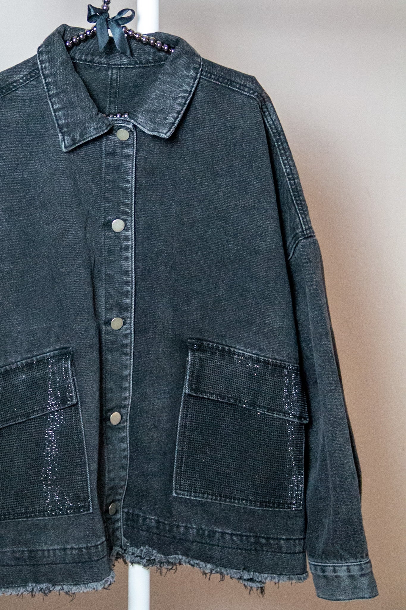 Giubbino Denim Black Shine