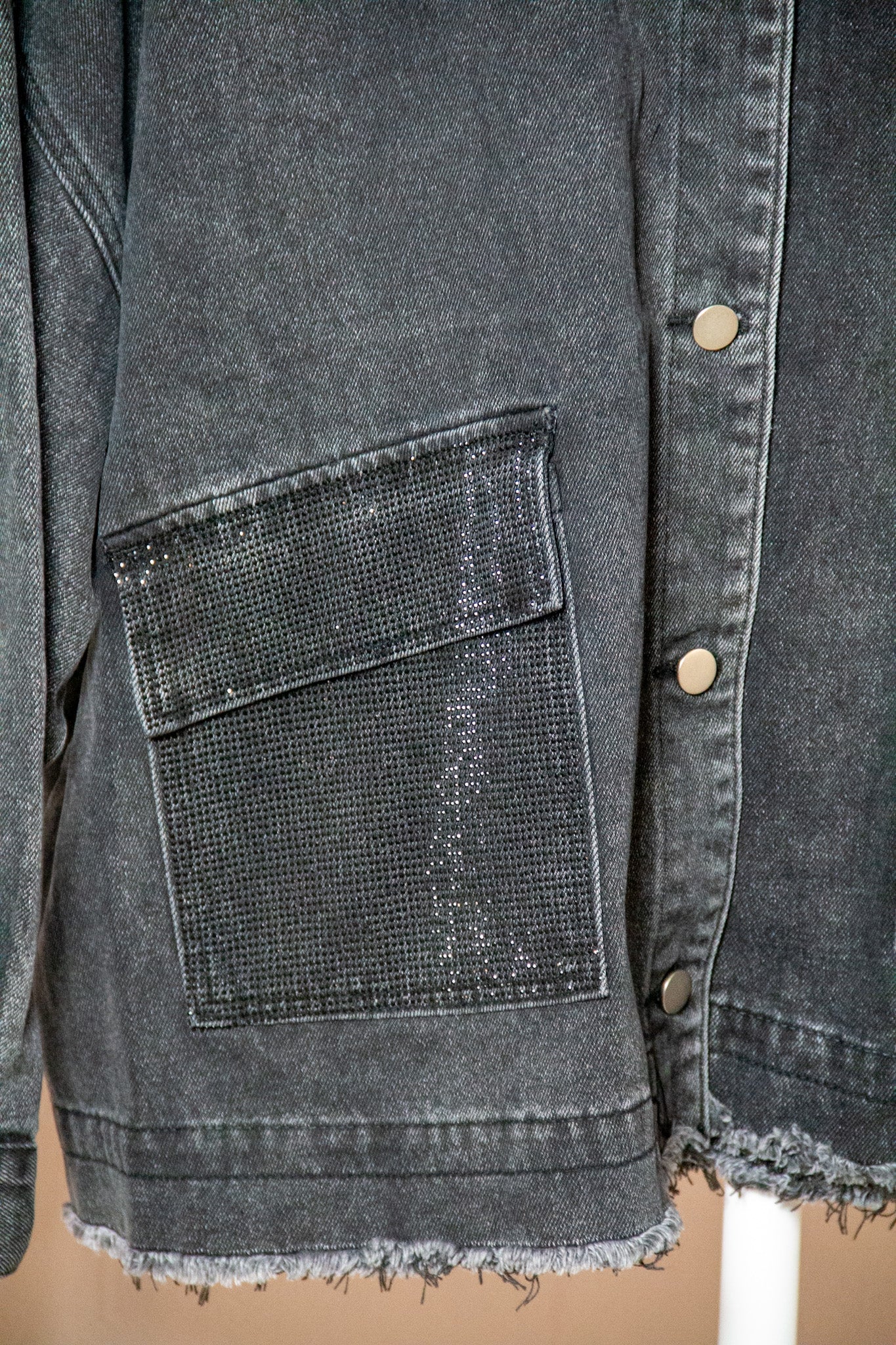 Giubbino Denim Black Shine