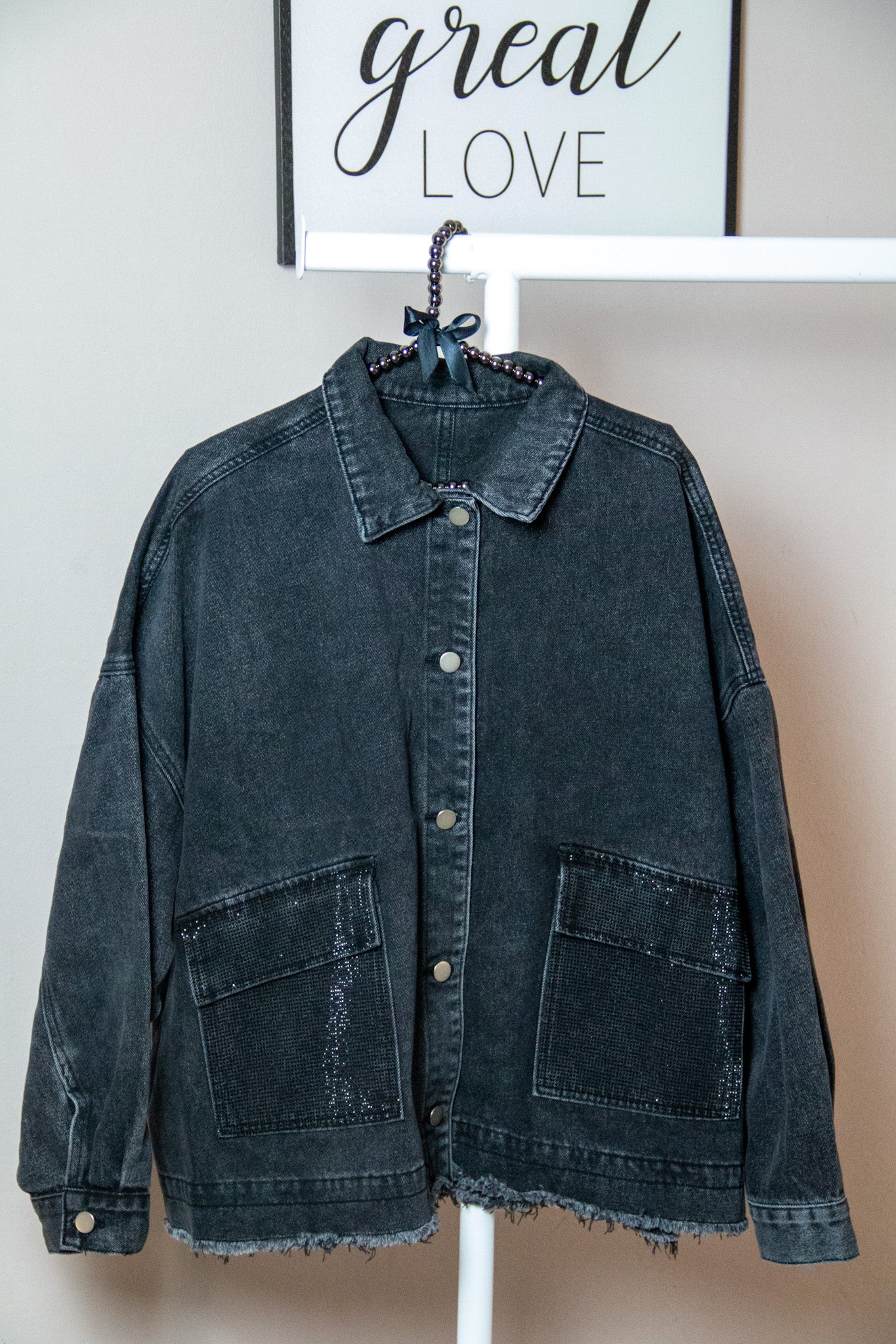 Giubbino Denim Black Shine
